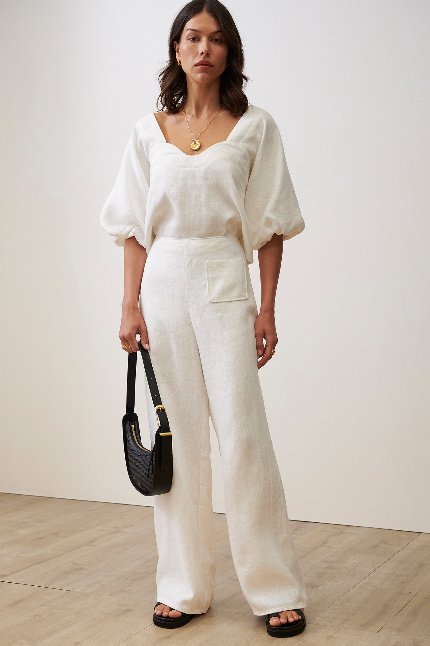 SANCIA THE LUISA LINEN PANT WHITE