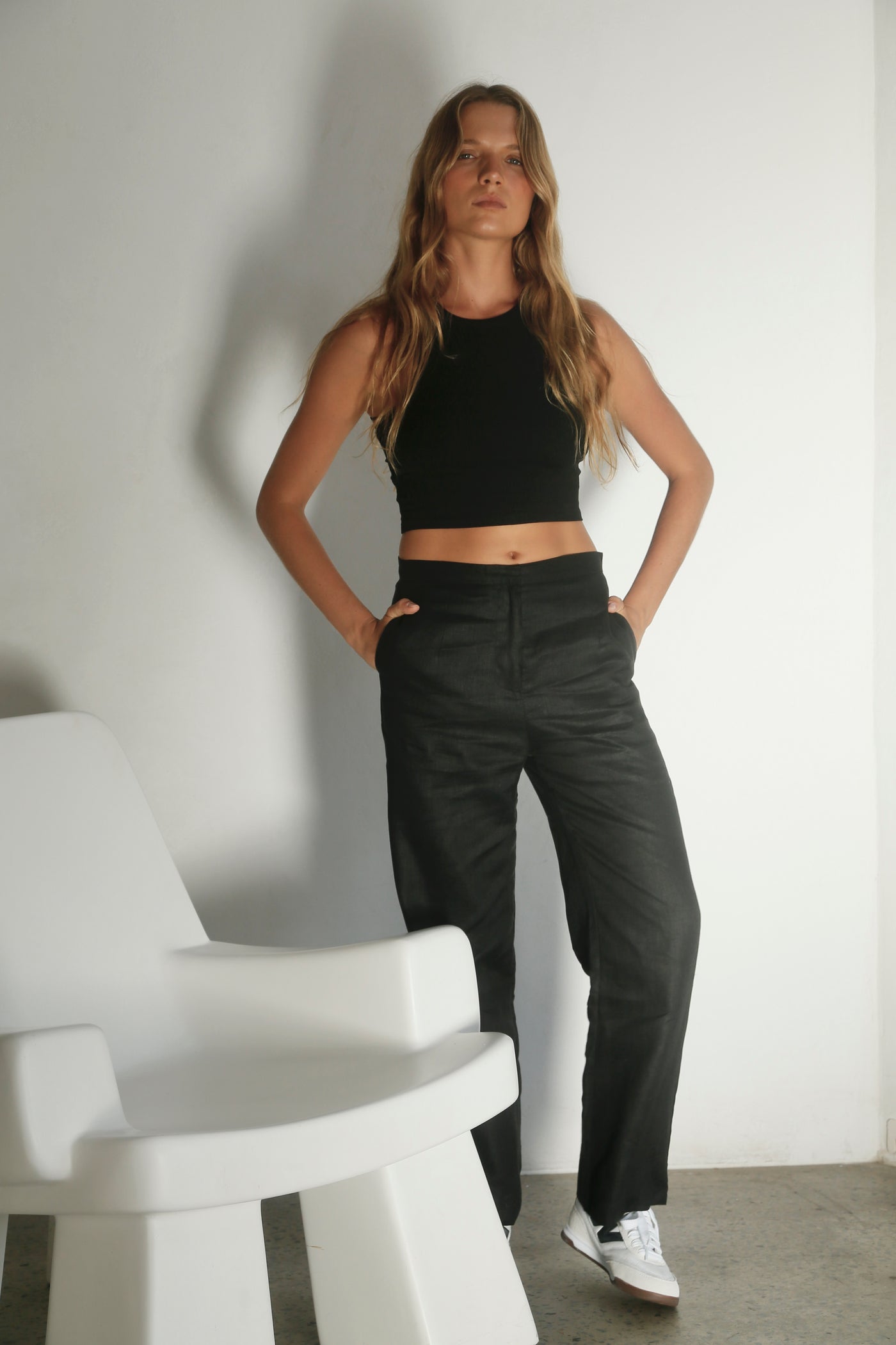 THE LINE MARTIN LINEN PANT BLACK | BABY LEMONADE STORE