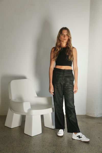 THE LINE MARTIN LINEN PANT BLACK | BABY LEMONADE STORE