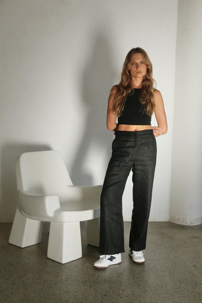 THE LINE MARTIN LINEN PANT BLACK | BABY LEMONADE STORE