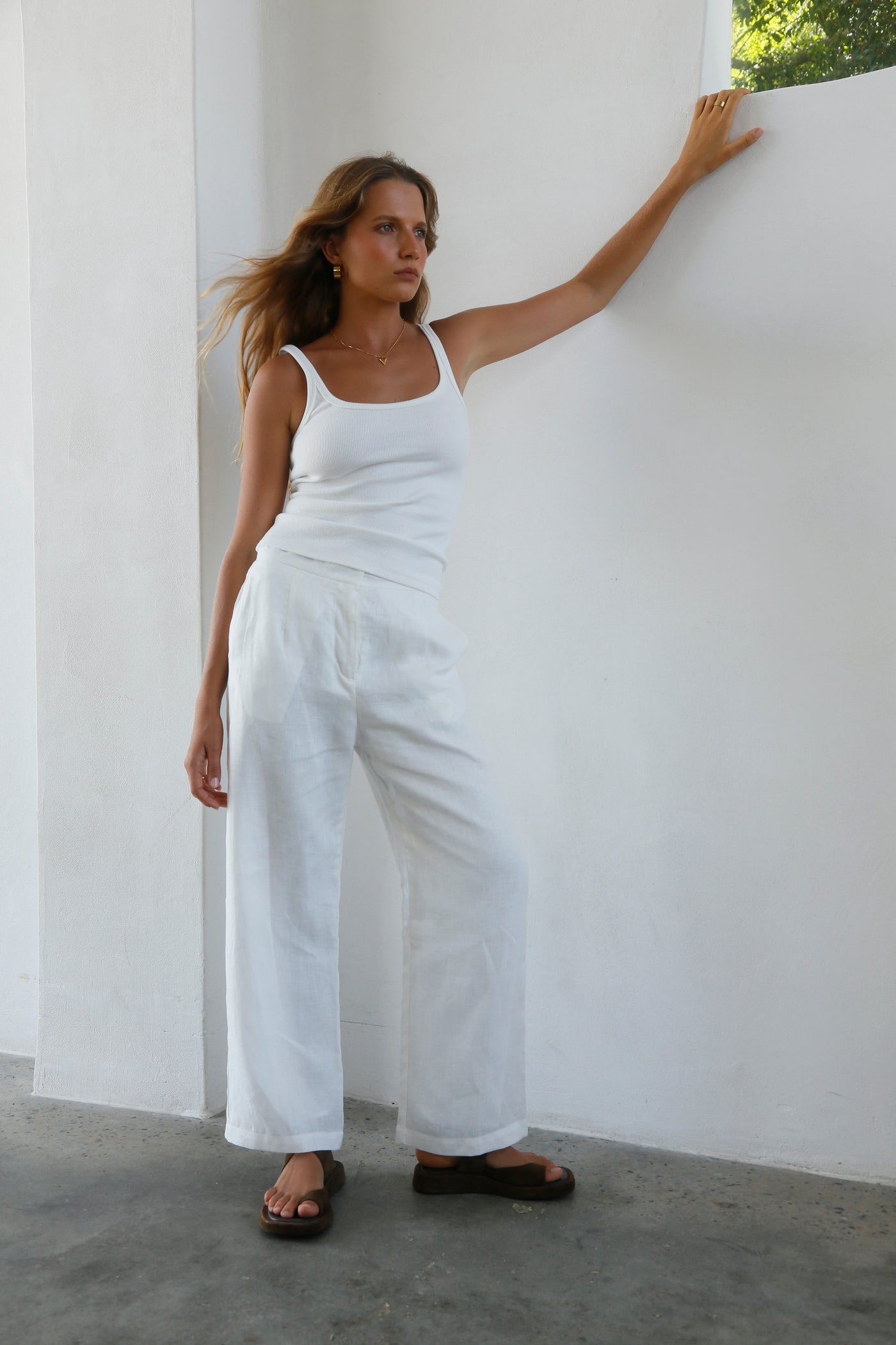 THE LINE MARTIN LINEN PANT CHALK | BABY LEMONADE STORE