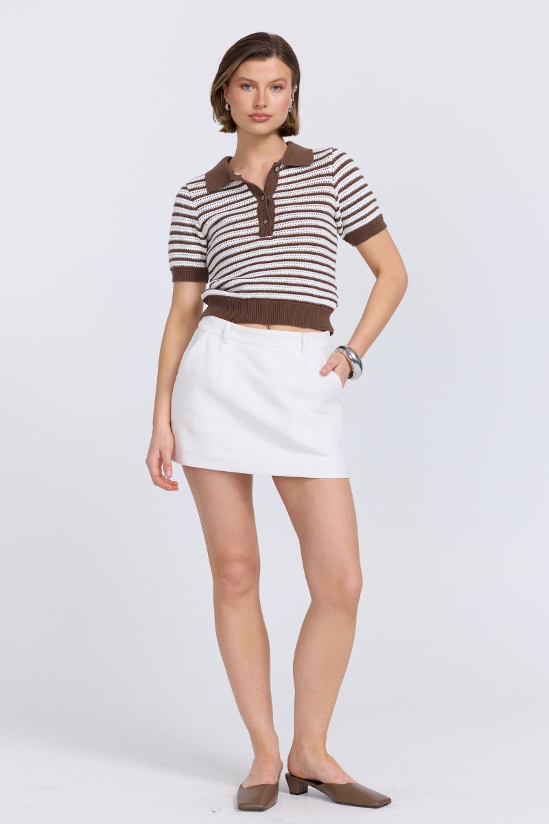 SOVERE STUDIO PETRA POLO KNIT TOP