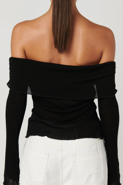 BAYSE SAYLA OFF THE SHOULDER TOP BLACK