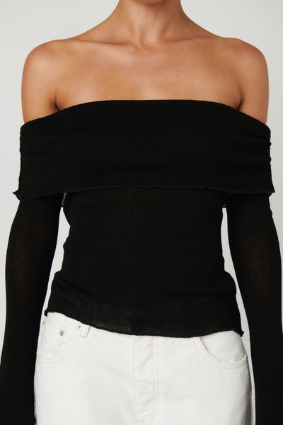 BAYSE SAYLA OFF THE SHOULDER TOP BLACK