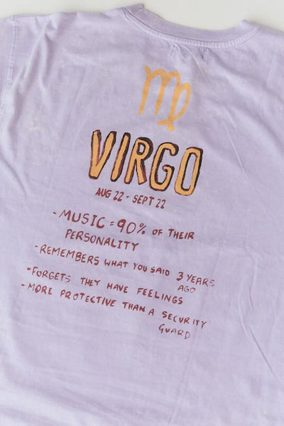 Sabbi The Virgo Star Sign Cotton vintage wash tee
