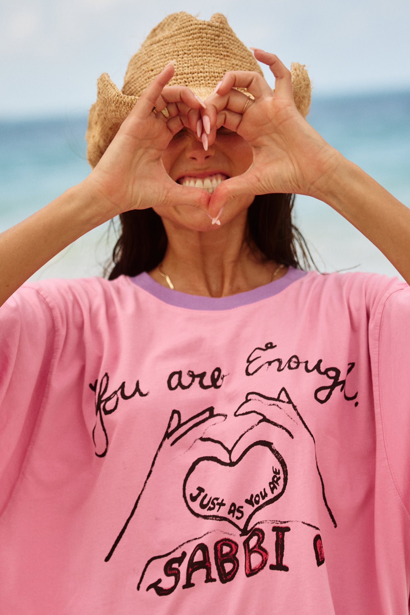 SABBI THE VERY OVERSIZED YOU'RE ENOUGH TEE PINK