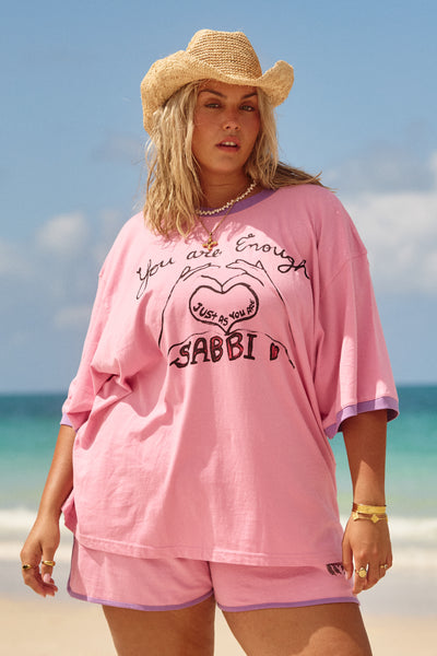 SABBI THE VERY OVERSIZED YOU'RE ENOUGH TEE PINK