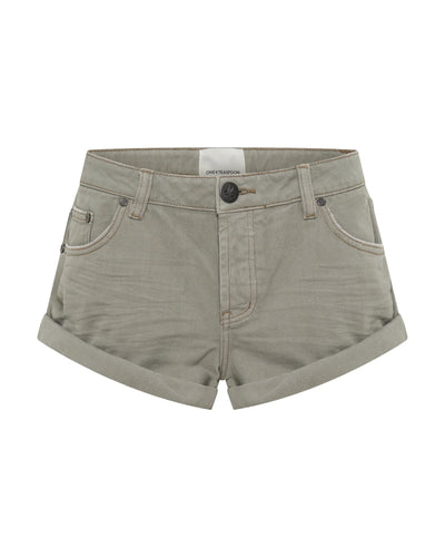 ONE TEASPOON BANDITS DENIM SHORTS FADED KHAKI | BABY LEMONADE STORE