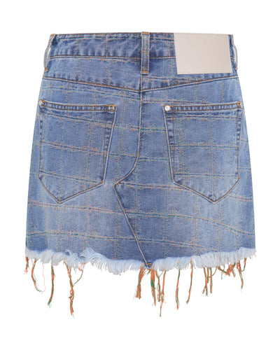 ONE TEASPOON JUNKYARD DENIM MINI SKIRT TROPICAL BLUE | BABY LEMONADE STORE