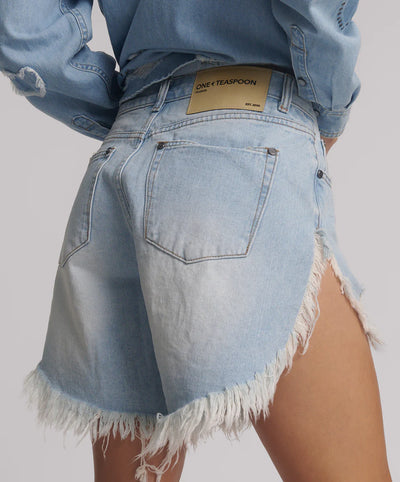 ONE TEASPOON FRANKIES DENIM SHORTS BLUE HEART| BABY LEMONADE STORE