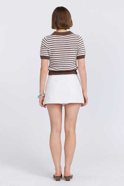 SOVERE STUDIO PETRA POLO KNIT TOP