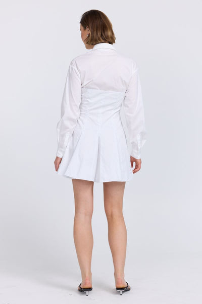 SOVERE STUDIO PERPETUAL SHIRT DRESS WHITE