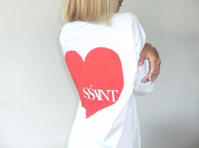 SŚAINT HEART TEE WHITE/RED | BABY LEMONADE STORE