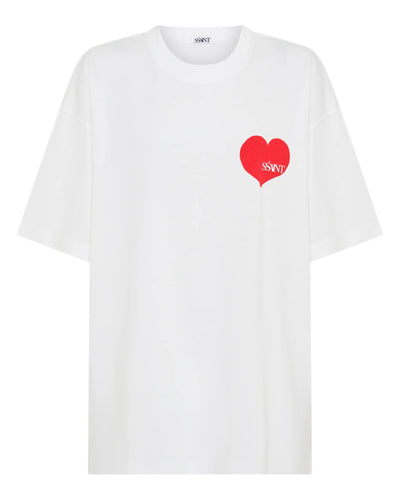 SŚAINT HEART TEE WHITE/RED | BABY LEMONADE STORE