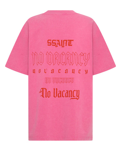 SSAINT NO VACANCY TEE PINK ACID WASH | BABY LEMONADE STORE