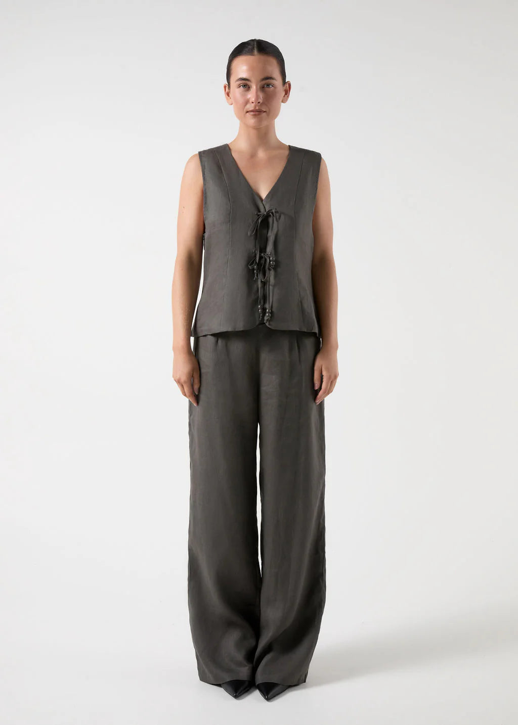 BISK THE LABEL | MINNIE PANT SLATE LINEN