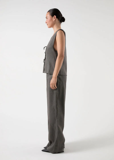 BISK THE LABEL | CLAUDIA VEST SLATE linen