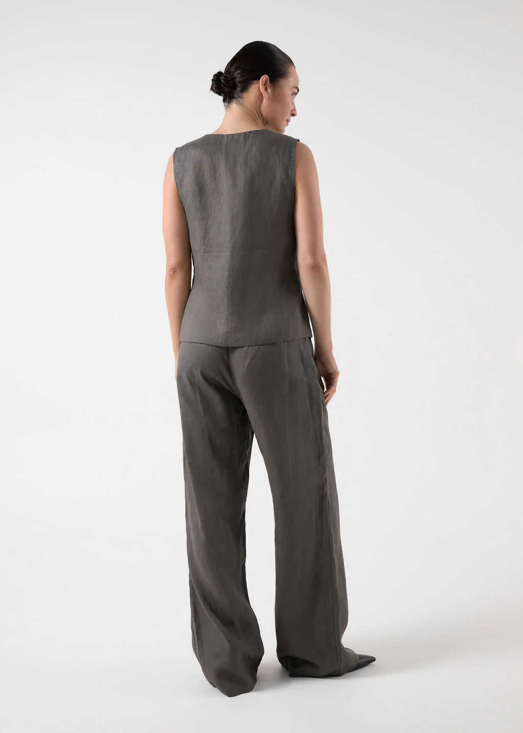 BISK THE LABEL | CLAUDIA VEST SLATE linen