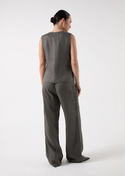 BISK THE LABEL | CLAUDIA VEST SLATE linen