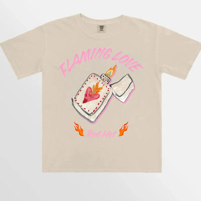 MAKU FLAMINGO LOVE TEE IVORY | BABY LEMONADE STORE