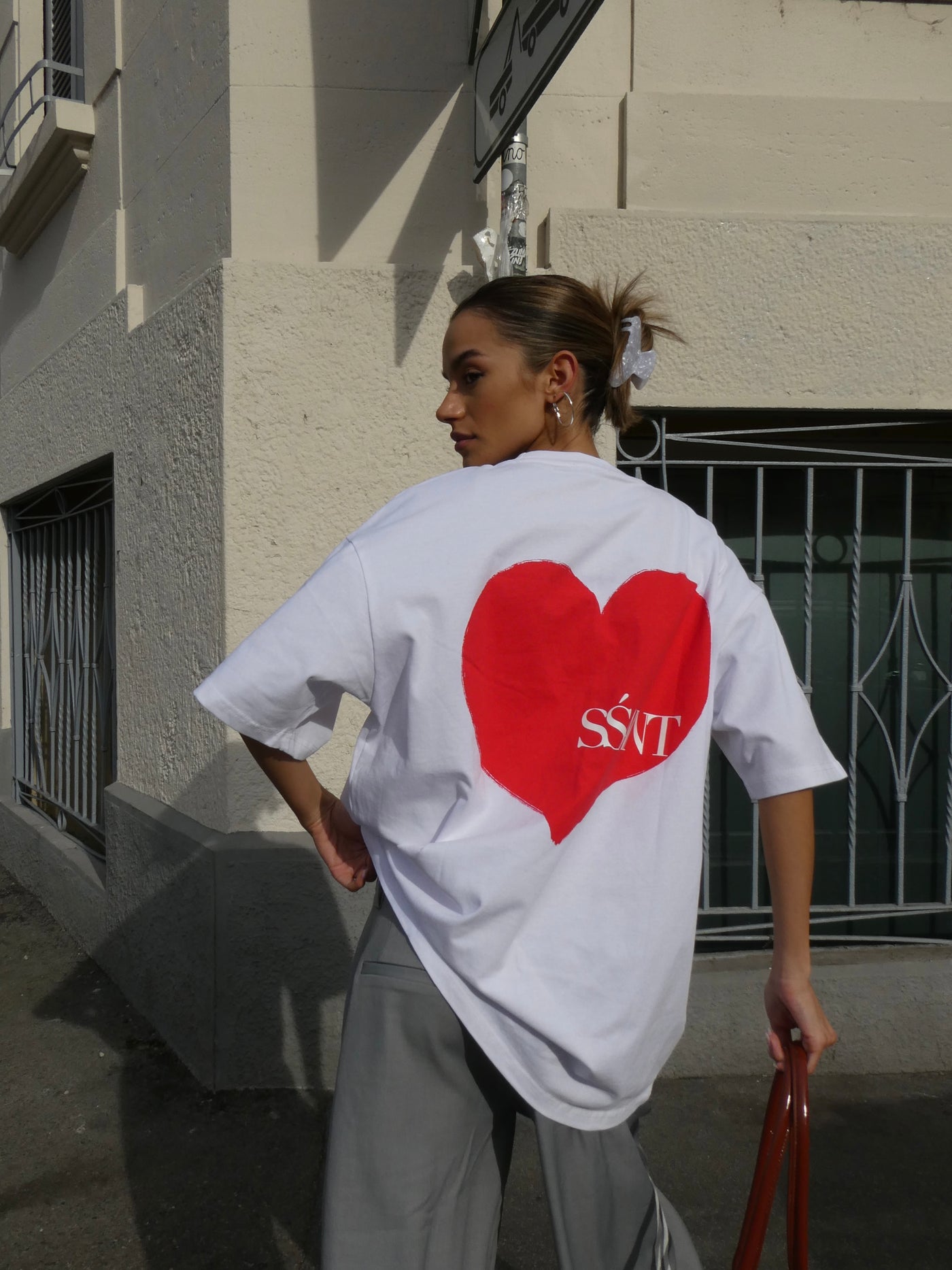 SŚAINT HEART TEE WHITE/RED | BABY LEMONADE STORE