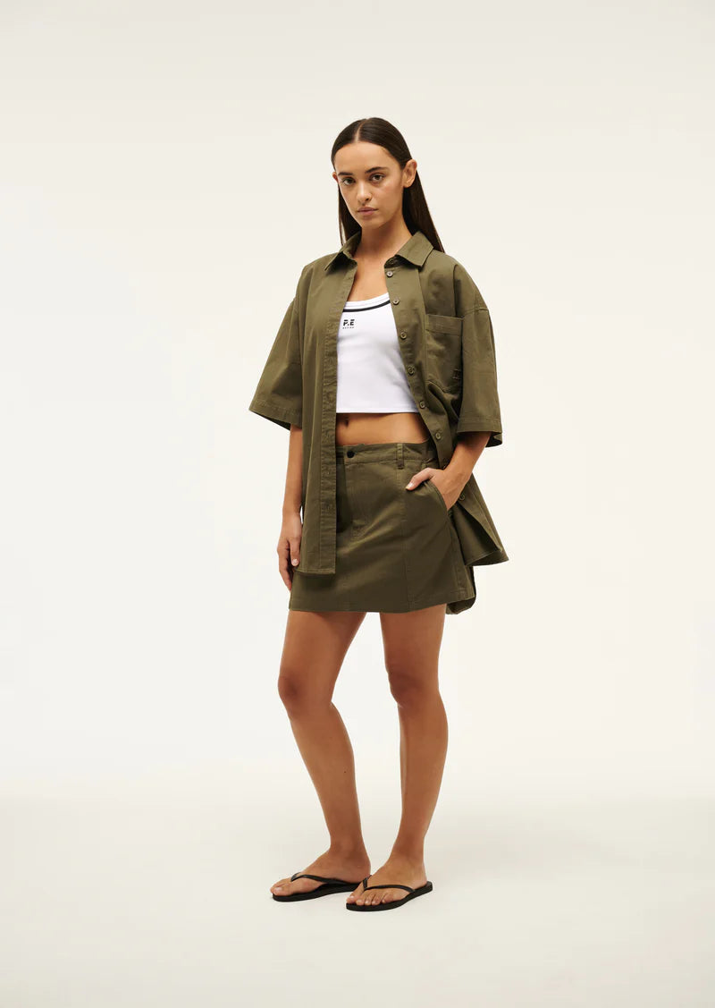 PE NATION HEADLINE SKIRT KHAKI