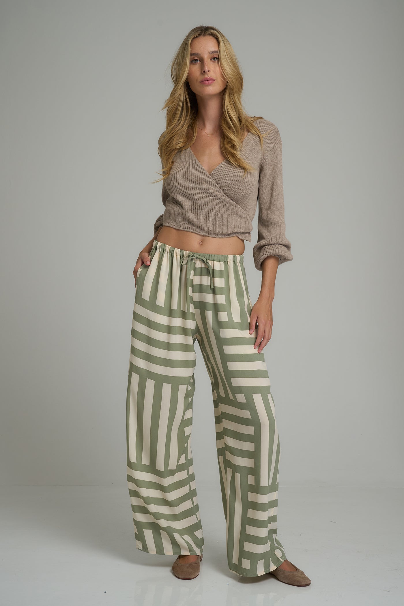 LILYA FENTON PANT PESTO/CASHMERE | BABY LEMONADE STORE