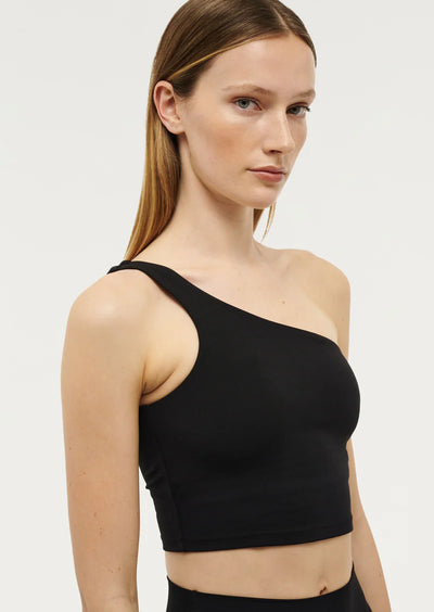 PE NATION FINESSE ASYMMETRIC TOP BLACK