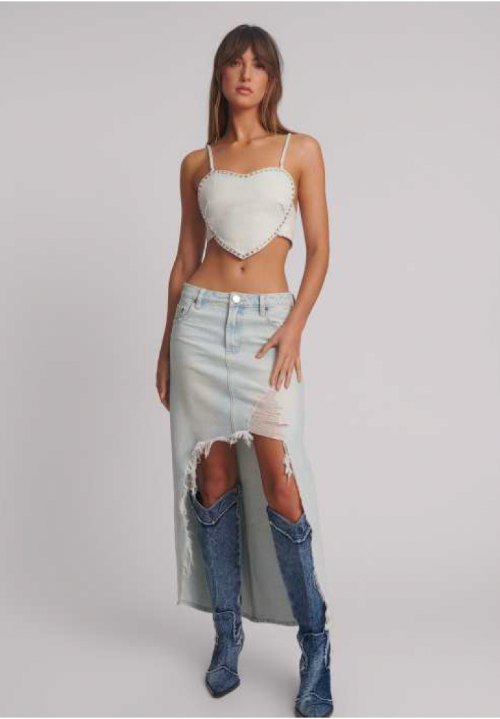 ONE TEASPOON LE SURF SHREDDED DENIM MAXI SKIRT | BABY LEMONADE STORE